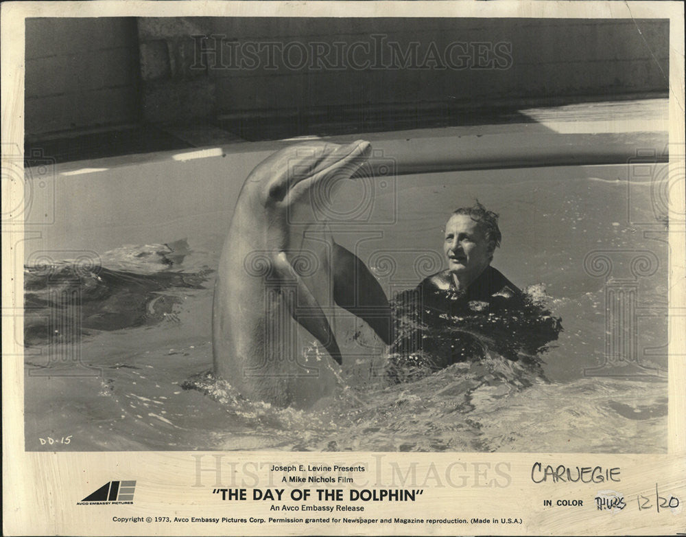 1973 Press Photo George C Scott The Day of Dolphin Film Actor Producer Director - Historic Images