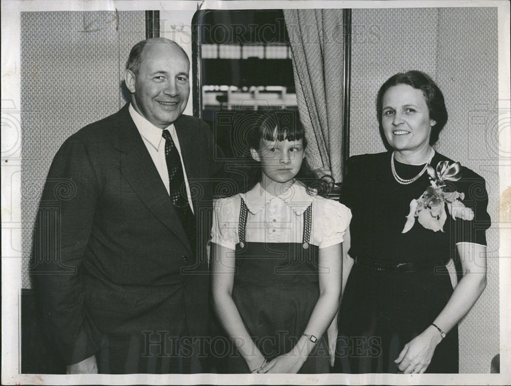 1938 Press Photo Donald Richberg American attorney author Wife Daughter Eloise - Historic Images