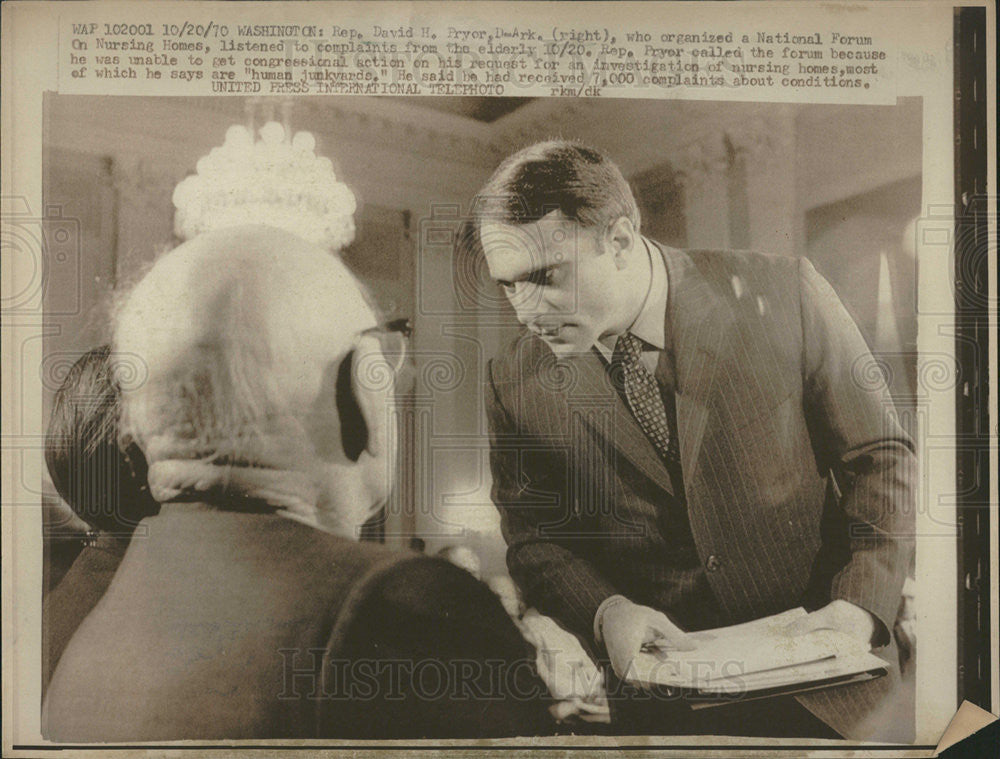 1970 Press Photo Rep. David H. Pryor, Dwaek who organized a National Forum - Historic Images