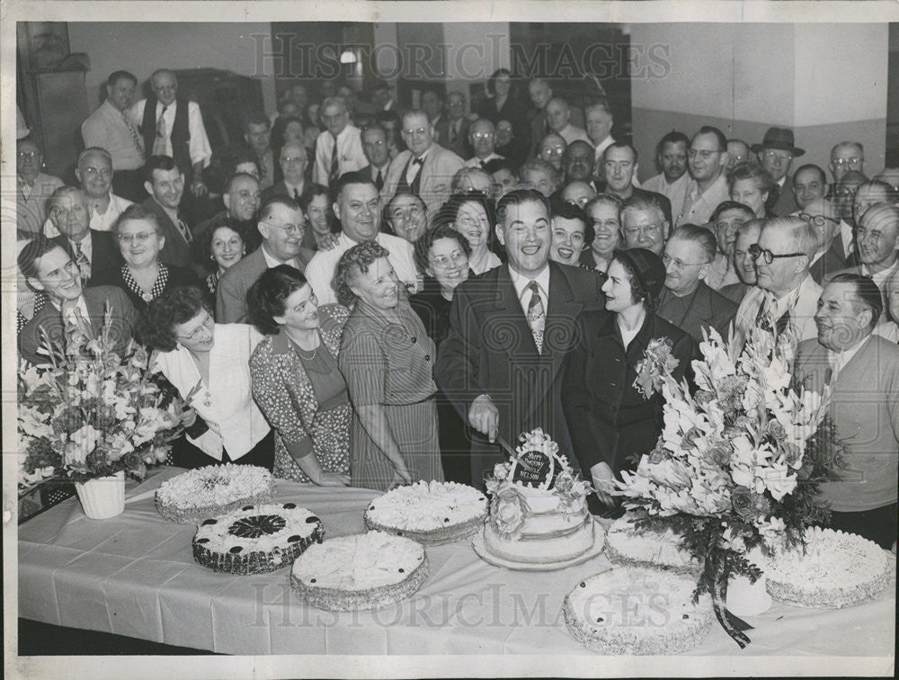 1949 Press Photo LOUIS E. NELSON COUNTY TREASURER WIFE MRS. LUCILLE NELSON - Historic Images