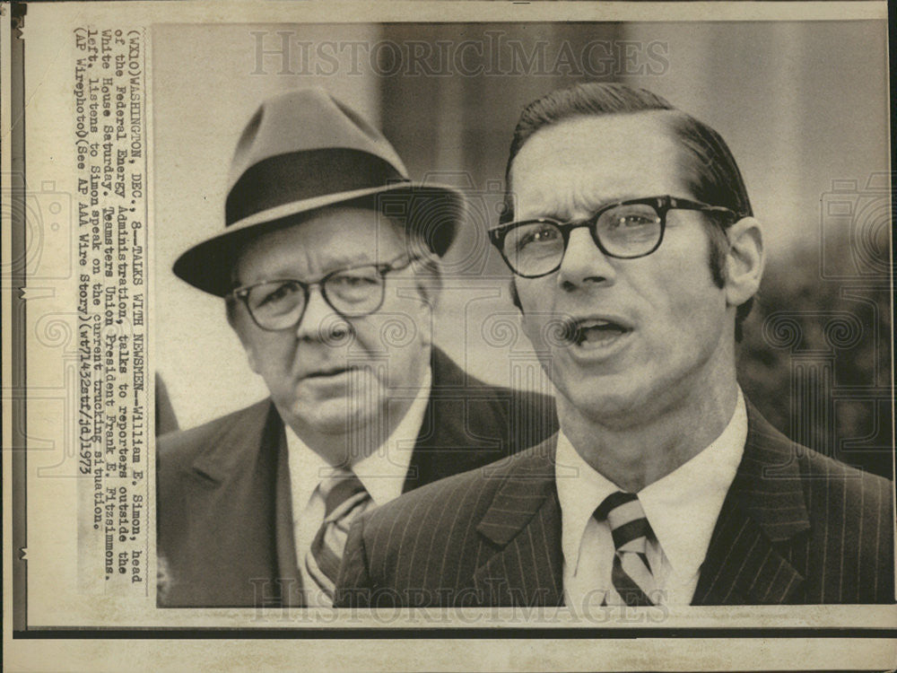 1973 Press Photo William E. Simon American Businessman and Government Aide - Historic Images