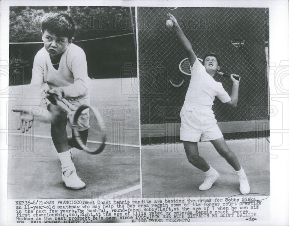 1954 Press Photo BOBBY SISKA TENNIS PLAYER - Historic Images