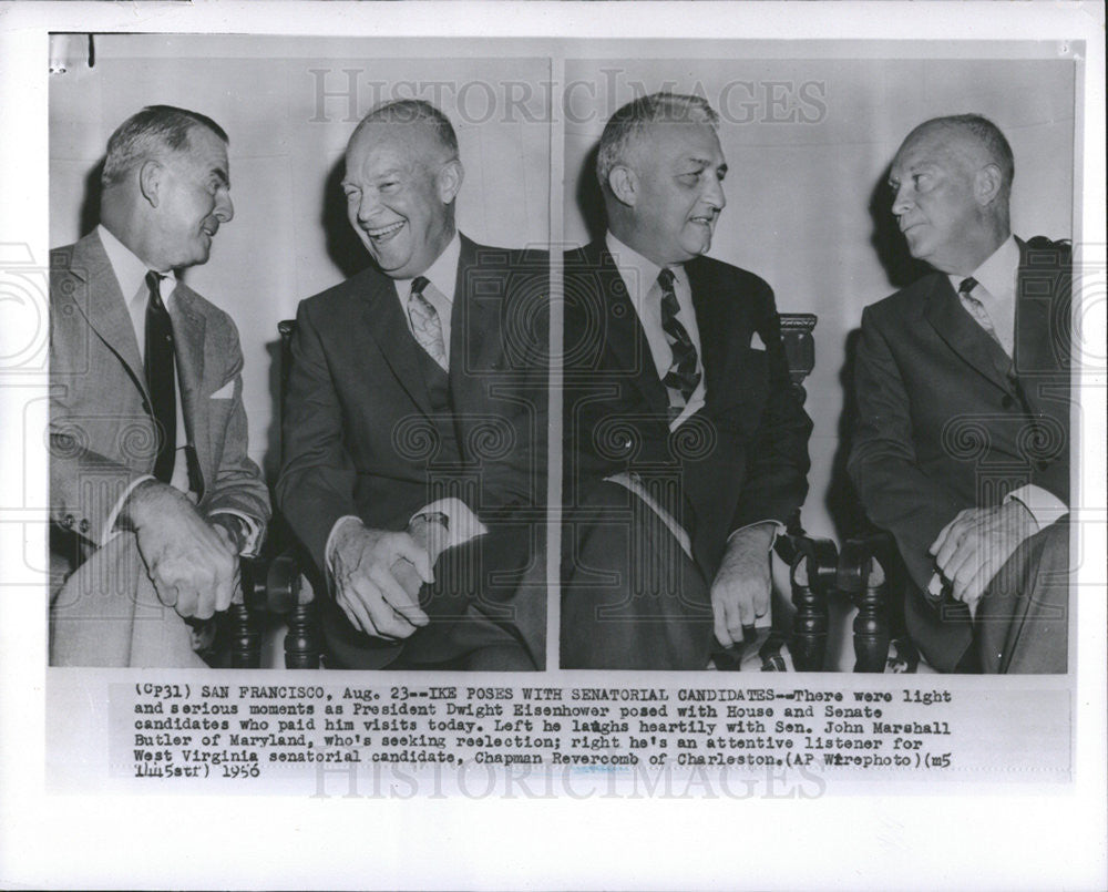 1956 Press Photo Dwight Eisenhower John Marshall Butler Chapman Revercomb - Historic Images