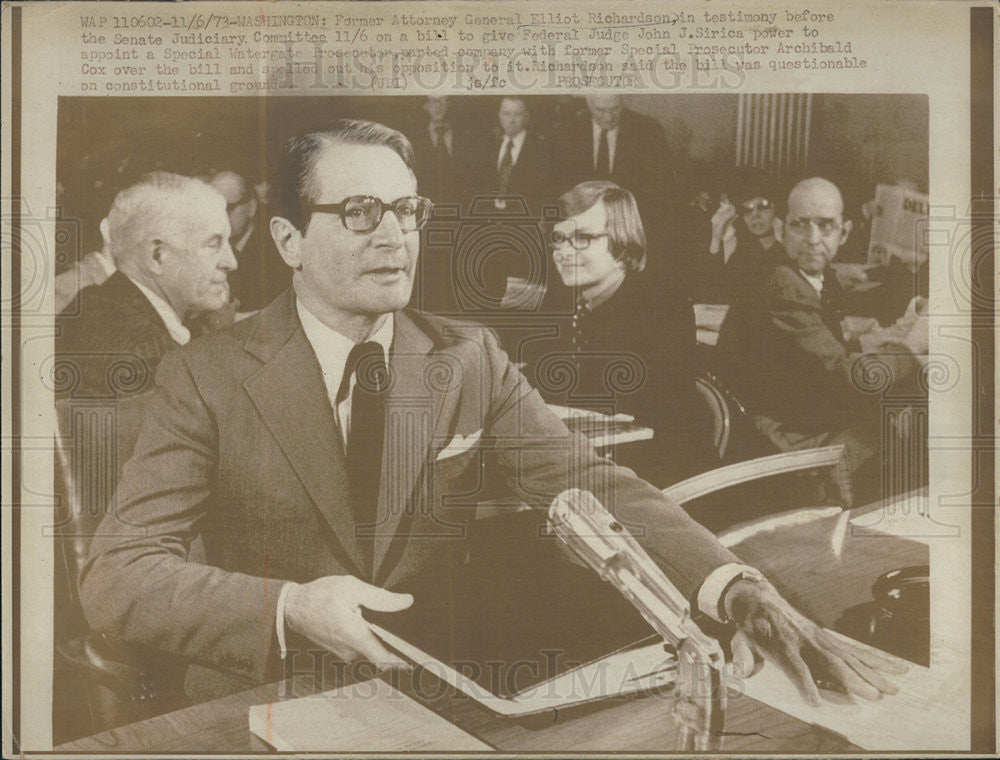 1973 Press Photo Former Attorney General Federal Senate Judiciary Committee - Historic Images