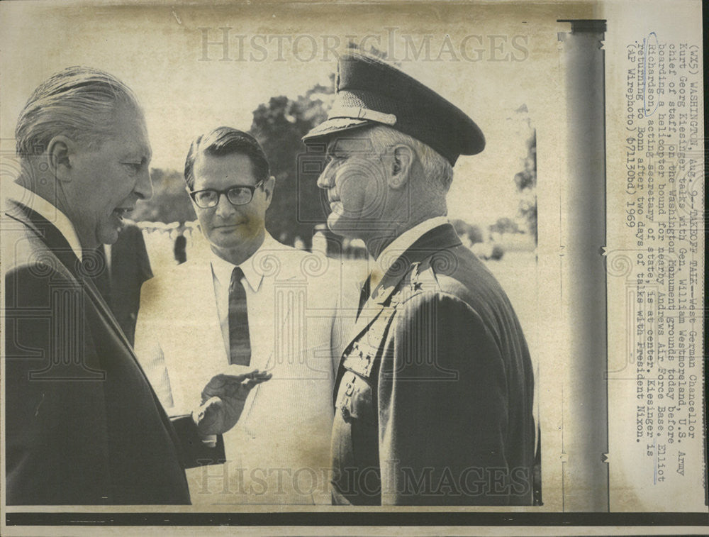 1969 Press Photo West German Chancellor Kurt Georg Kiesinger - Historic Images