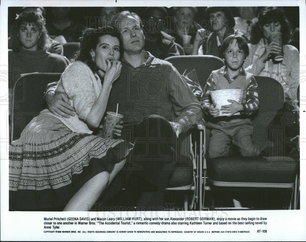 1988 Press Photo Geena William Robert &quot;The Accidental Tourist&quot; Comedy Drama - Historic Images