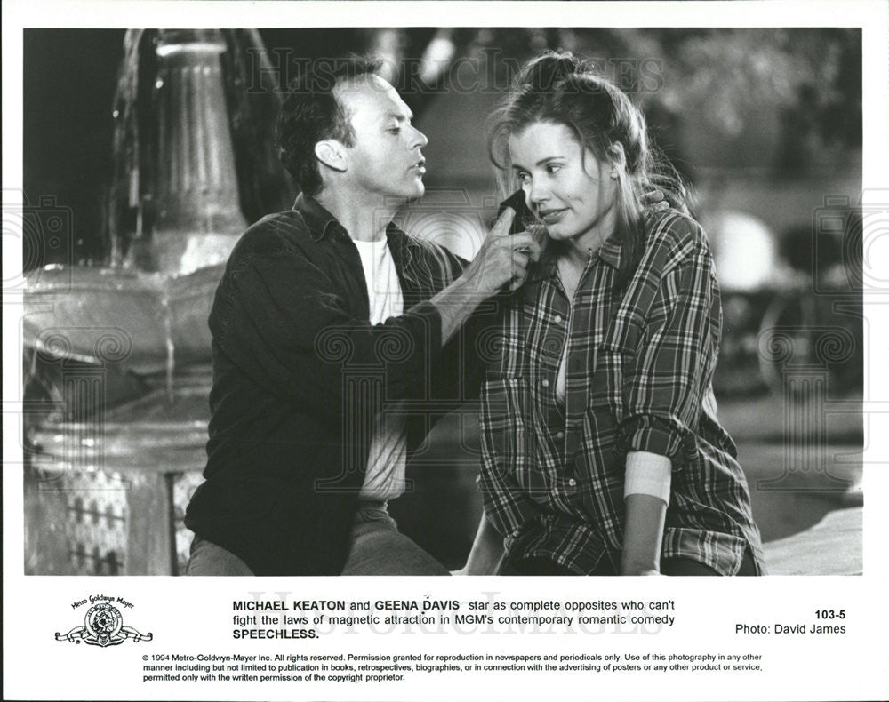 Press Photo Michael Keaton Geena Davis Actors &quot;Speechless&quot; Romantic Comedy Film - Historic Images