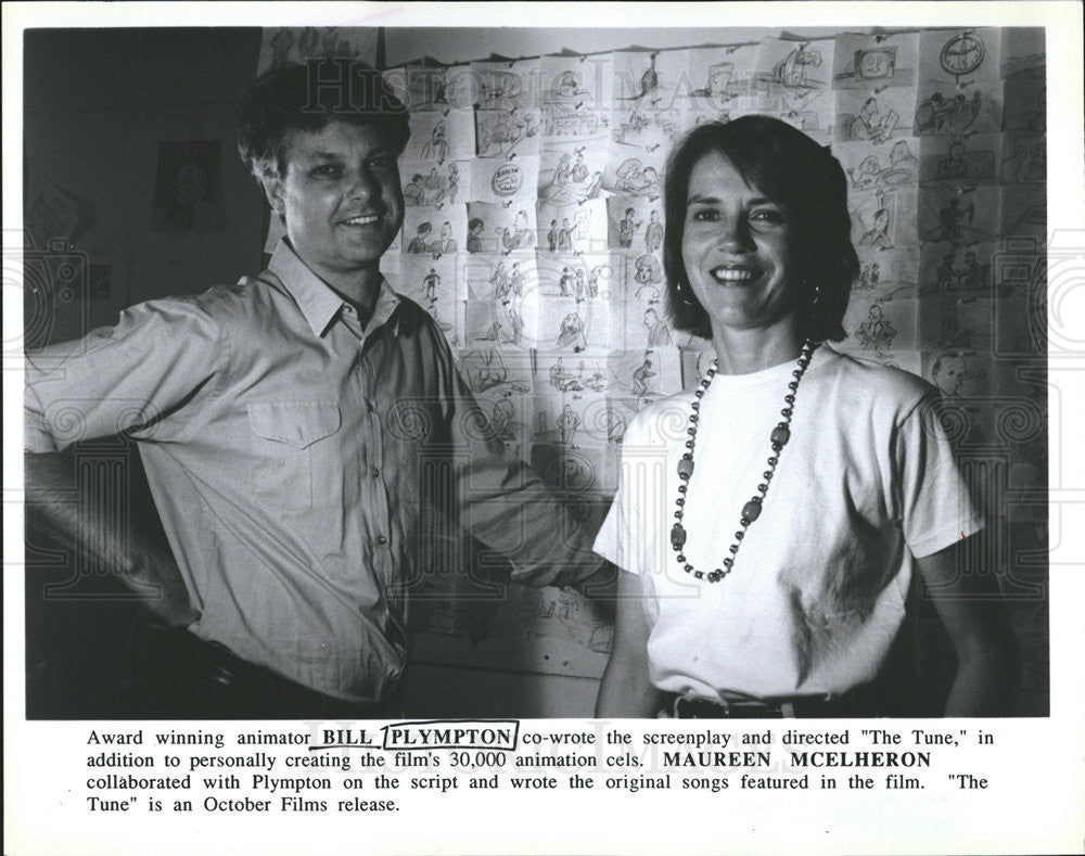 1992 Press Photo Bill Plympton award winning animator and Maureen Mcelheron - Historic Images