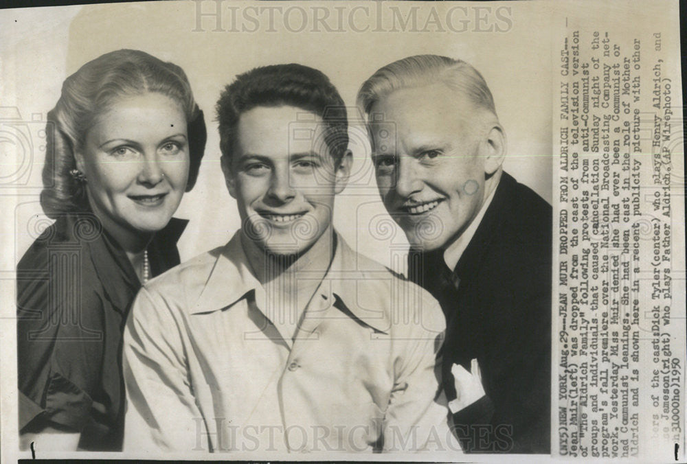 1950 Press Photo Jean Muir Dropped from TV Program "The Aldrich Family." - Historic Images
