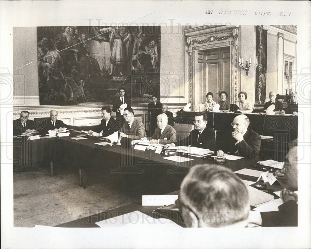 1958 Press Photo Paul Reynaud French Parliamentary Consultative Commission - Historic Images