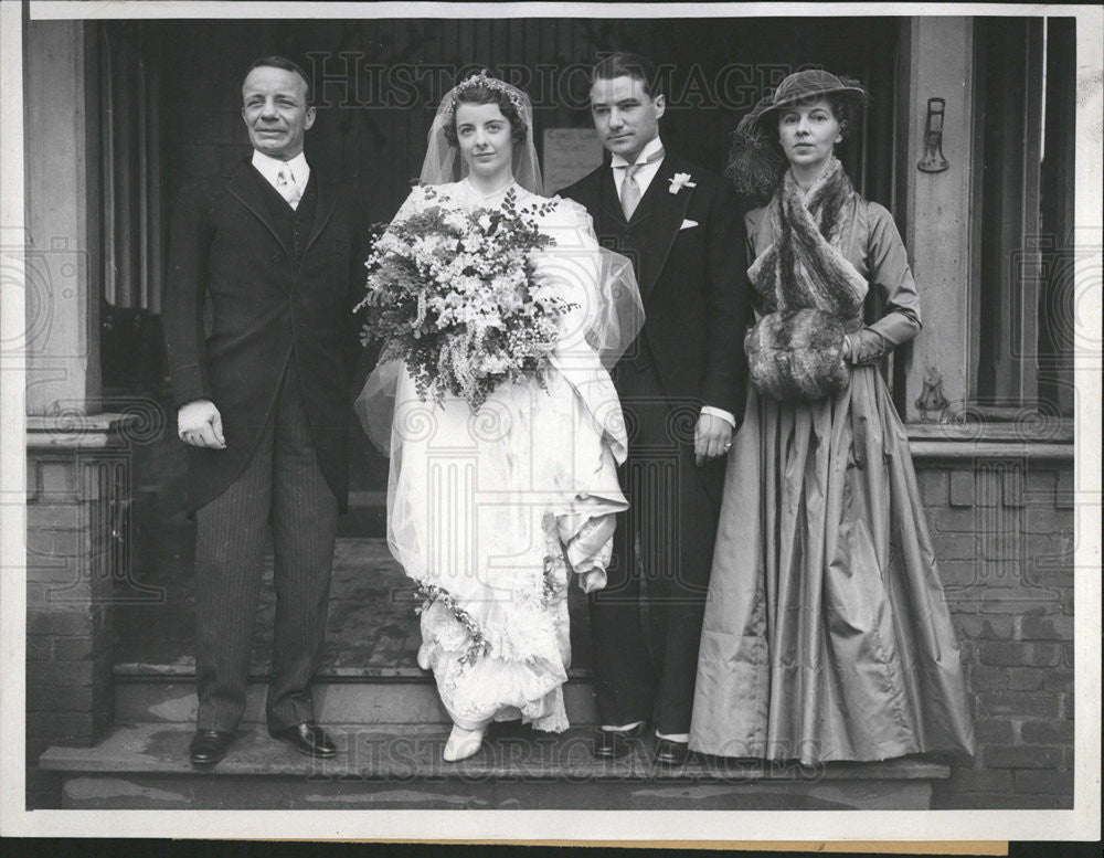 1934 Press Photo Miss Grace Green Roosevelt marry William McMillan Church - Historic Images