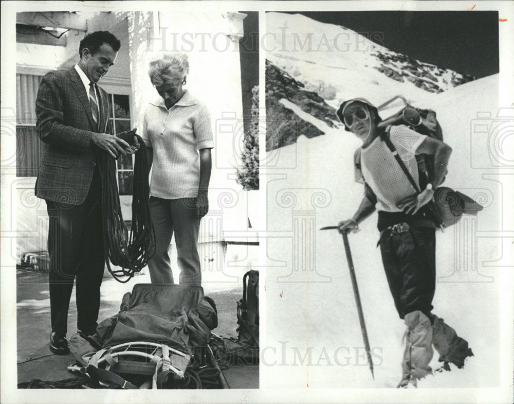 1978 Press Photo Jack Dozier,lawyer and wife with mountain climb gear - Historic Images