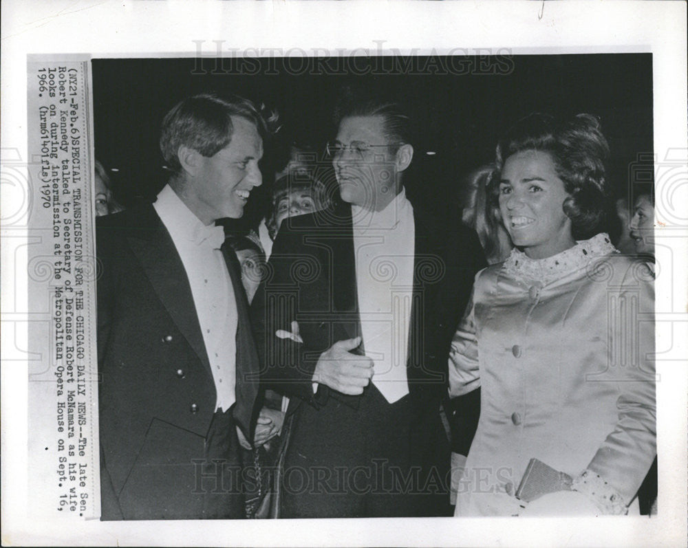 1970 Press Photo Late Senator Robert Kennedy Robert McNamara Secretary Defense - Historic Images