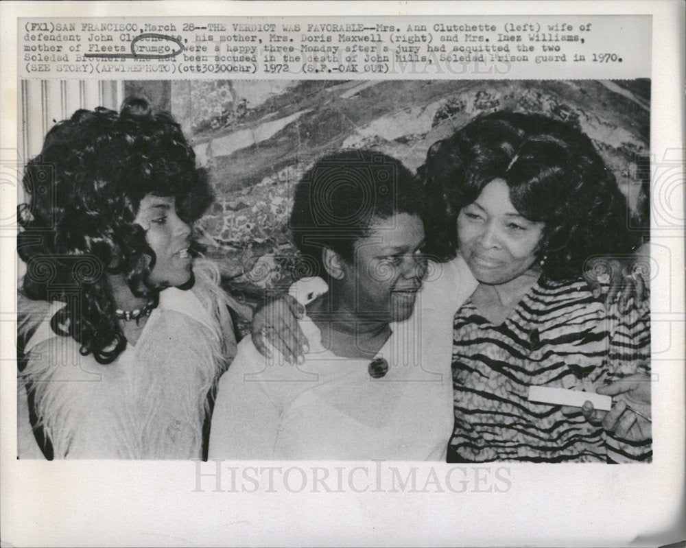 1972 Press Photo Mrs. Ann Clutchette wife defendant mother acquit brothers death - Historic Images