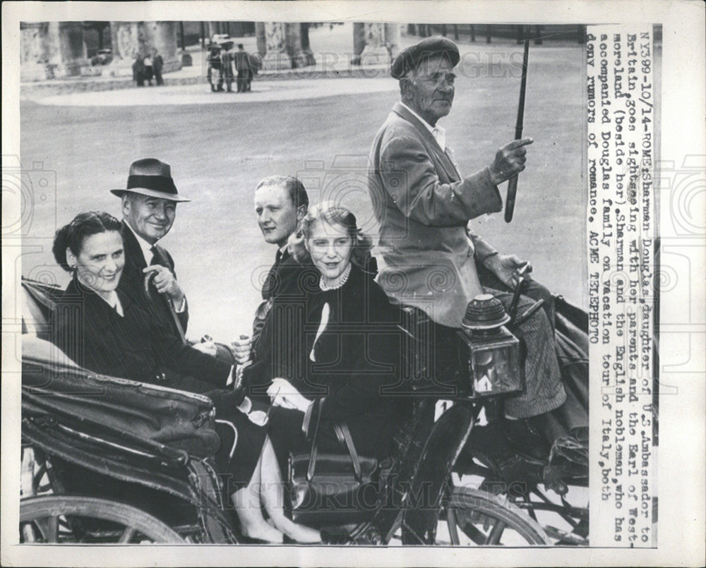 1949 Press Photo Sherman Douglass Daughter Ambassador U.S. Earl Westmoreland - Historic Images