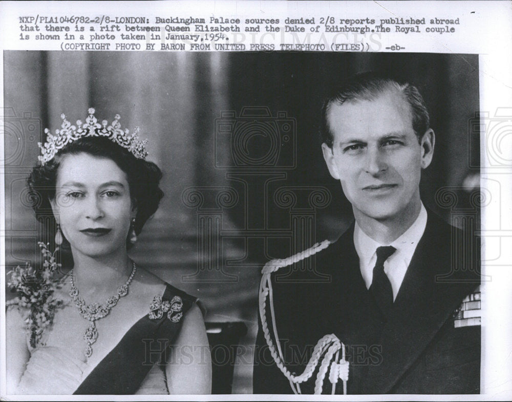 1954 Press Photo Buckingham Palace Queen Elizabeth Duke Edinburgh Prince Philip - Historic Images