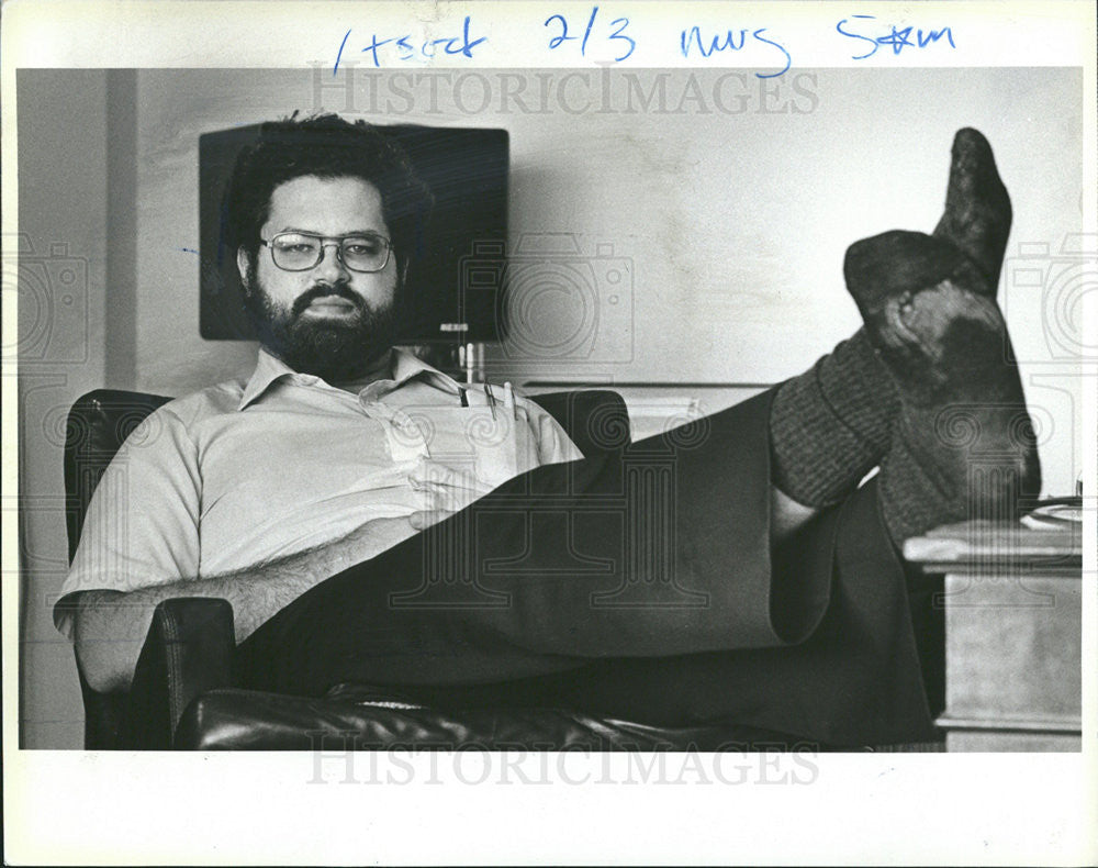 1983 Press Photo Dataque Analyst Daniel Drazen Leader Protest Chemical Warfare - Historic Images