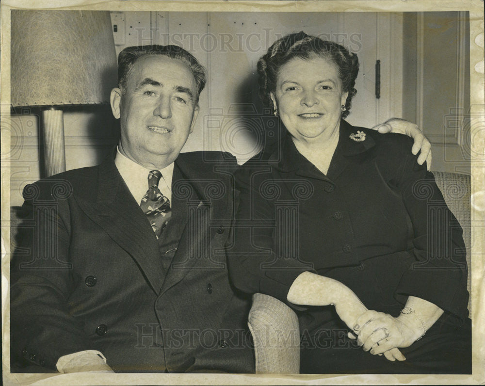 1952 Press Photo Martin Durkin wife Anna - Historic Images