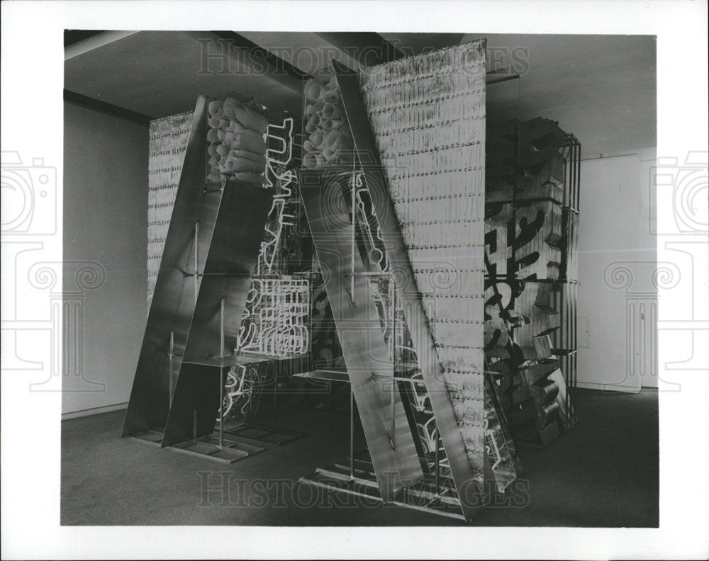 1966 Press Photo Gates to Time Square Welded Stainless Steel - Historic Images