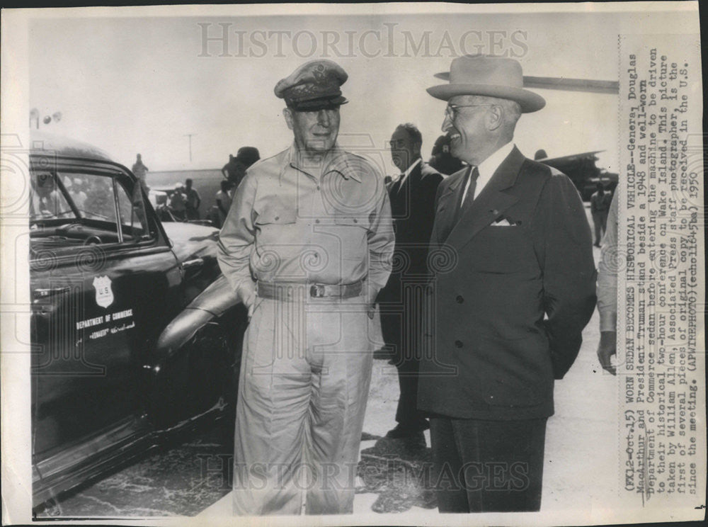 1950 Press Photo General Douglas MacArthur President Truman Department Commerce - Historic Images