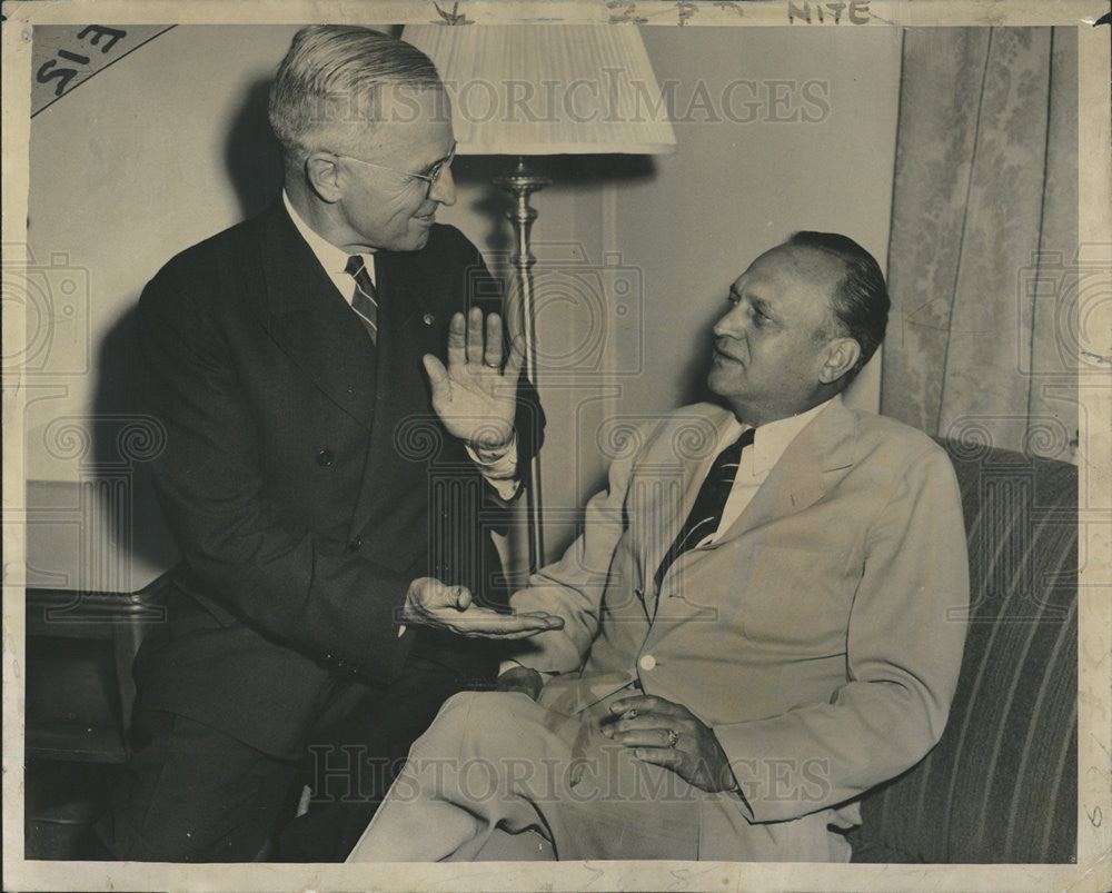 1944 Press Photo U.S. Senator Harry Truman U.S. Senator Scott Lucas - Historic Images