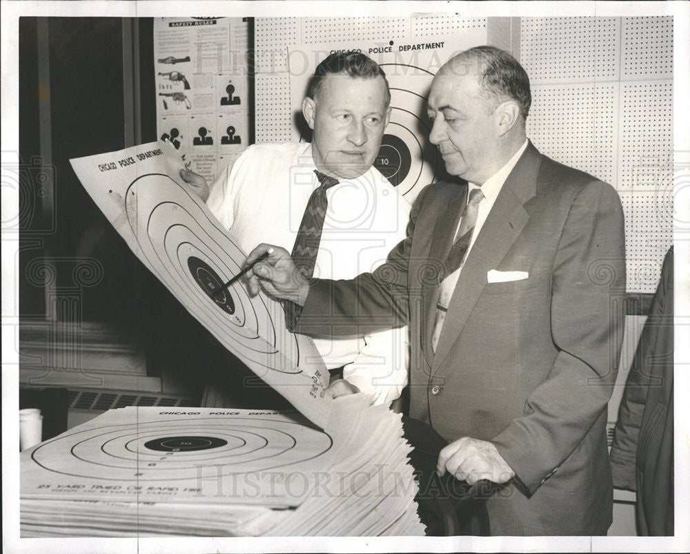 1958 Press Photo John Rock Instructor, Stephen Simpson Pres Chi Patrolman Assoc - Historic Images