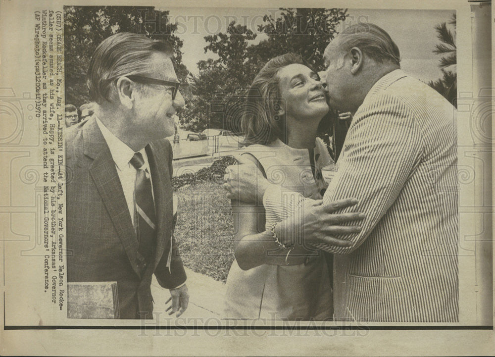 1970 Press Photo  NY Gov Nelson Rockefeller with wife Happy &amp; Ark Gov W Rockefel - Historic Images