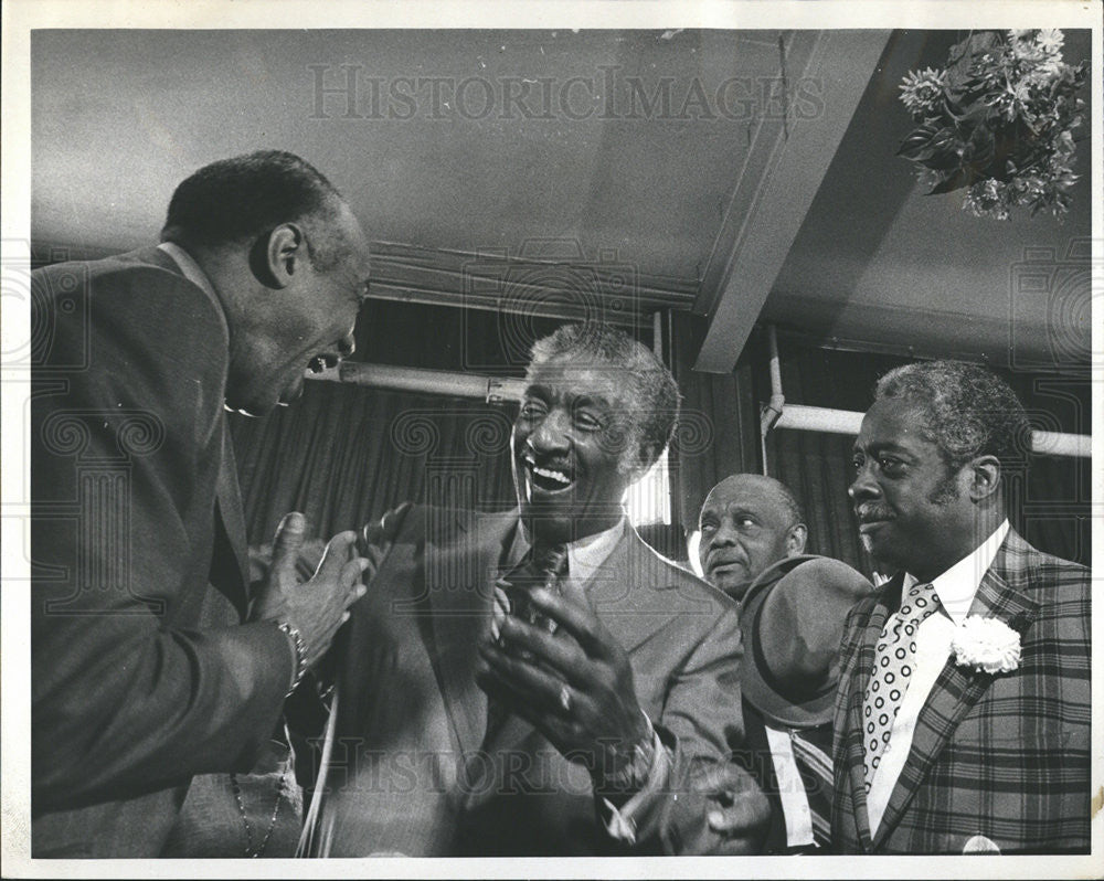 1972 Press Photo Matoalfo is Congratulation by Friends - Historic Images