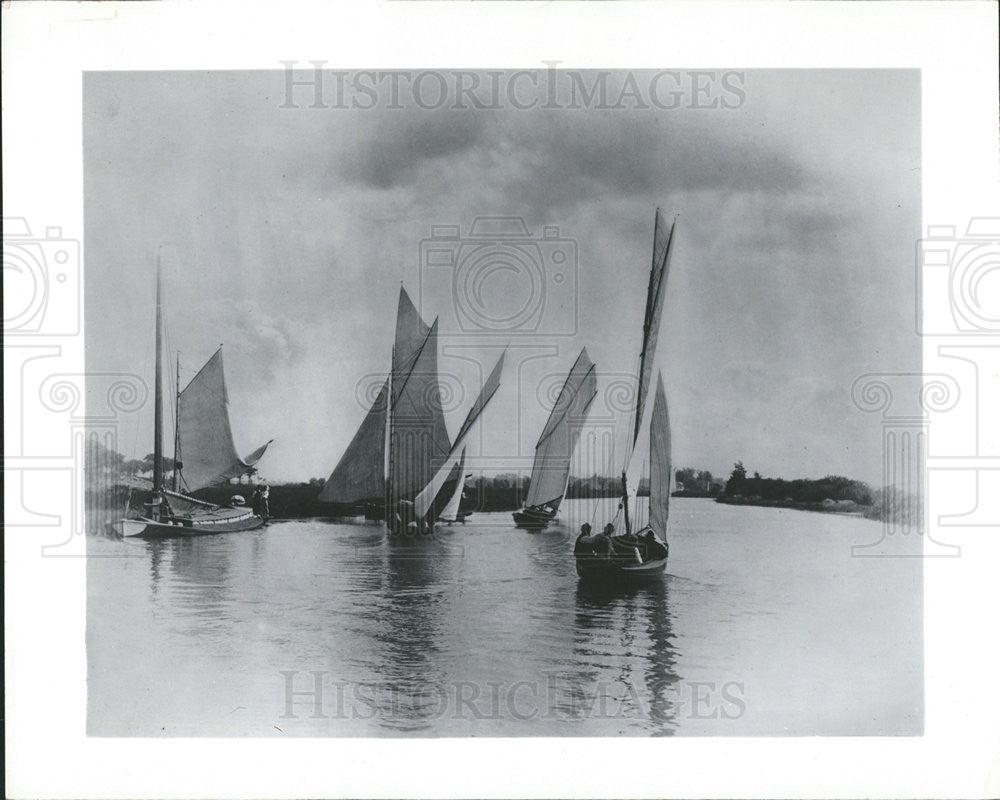 1982 Press Photo Peter henry Emerson in &quot;A Sailing Match at Horning, 1885&quot; - Historic Images