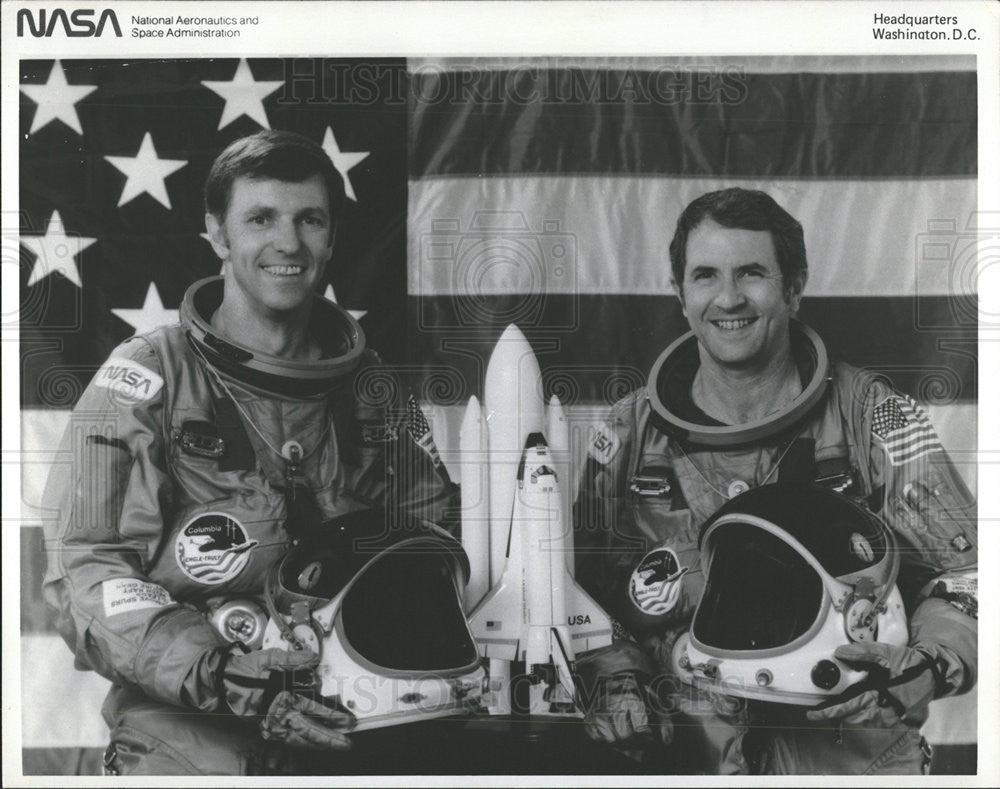 1981 Press Photo Joe Engle Richard Truly Astronaut - Historic Images