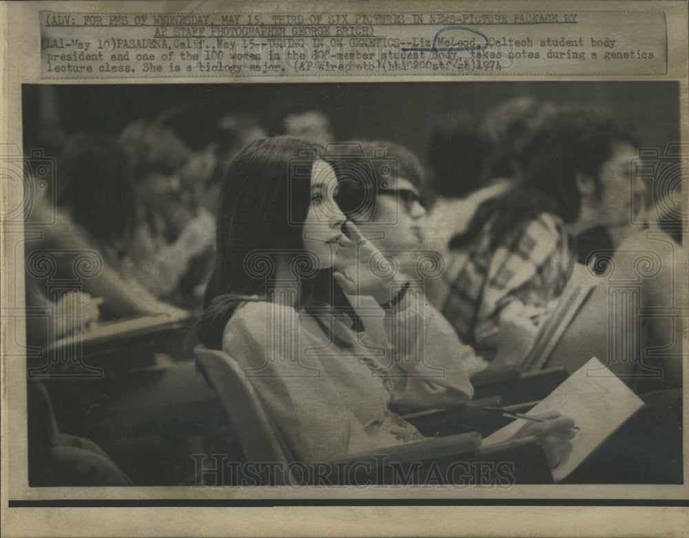 1974 Press Photo Liz McLeod Celtech Student Body,President and One of 100 Women - Historic Images