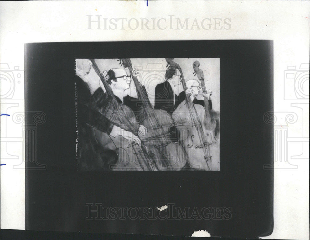 1975 Press Photo  Franklin McMahon Drawing Strings Chicago Symphony Tour Europe - Historic Images