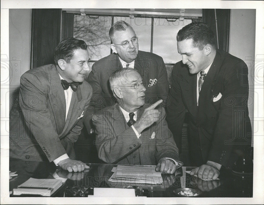 1949 Press Photo atty R.E Becker,Charles Dent,Rep Rolla McMillen,Ben Shafter - Historic Images