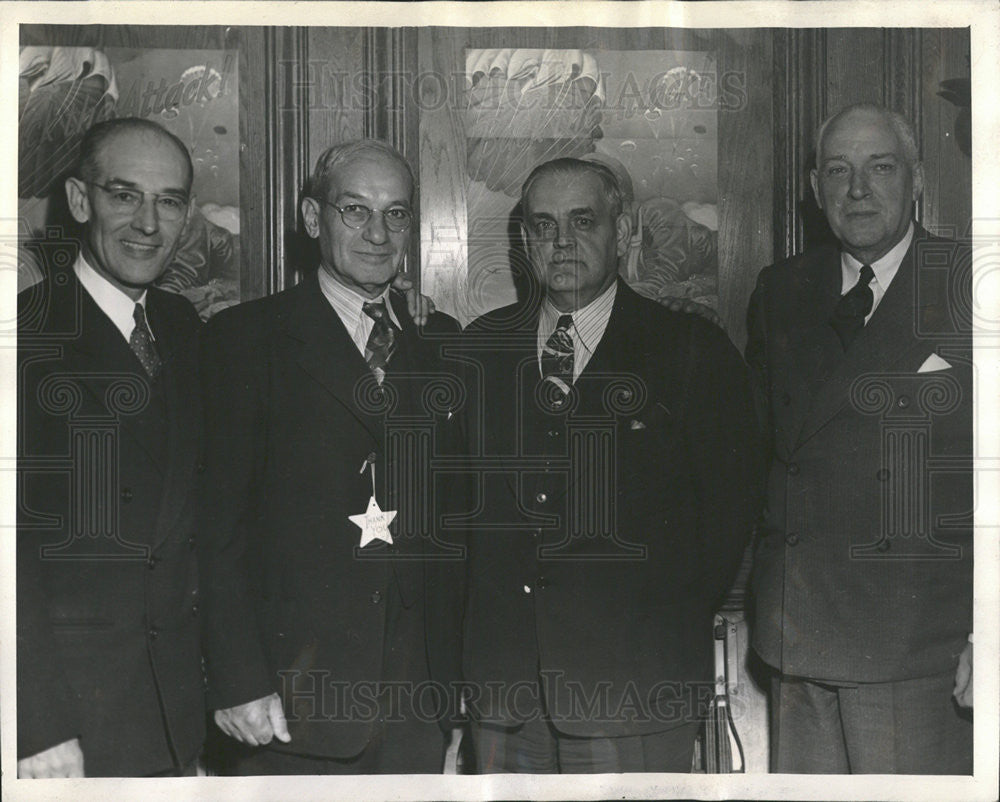 1943 Press Photo Norman B. Collins Sam Lavin Earl J. McMahon Irvin L. Porter - Historic Images