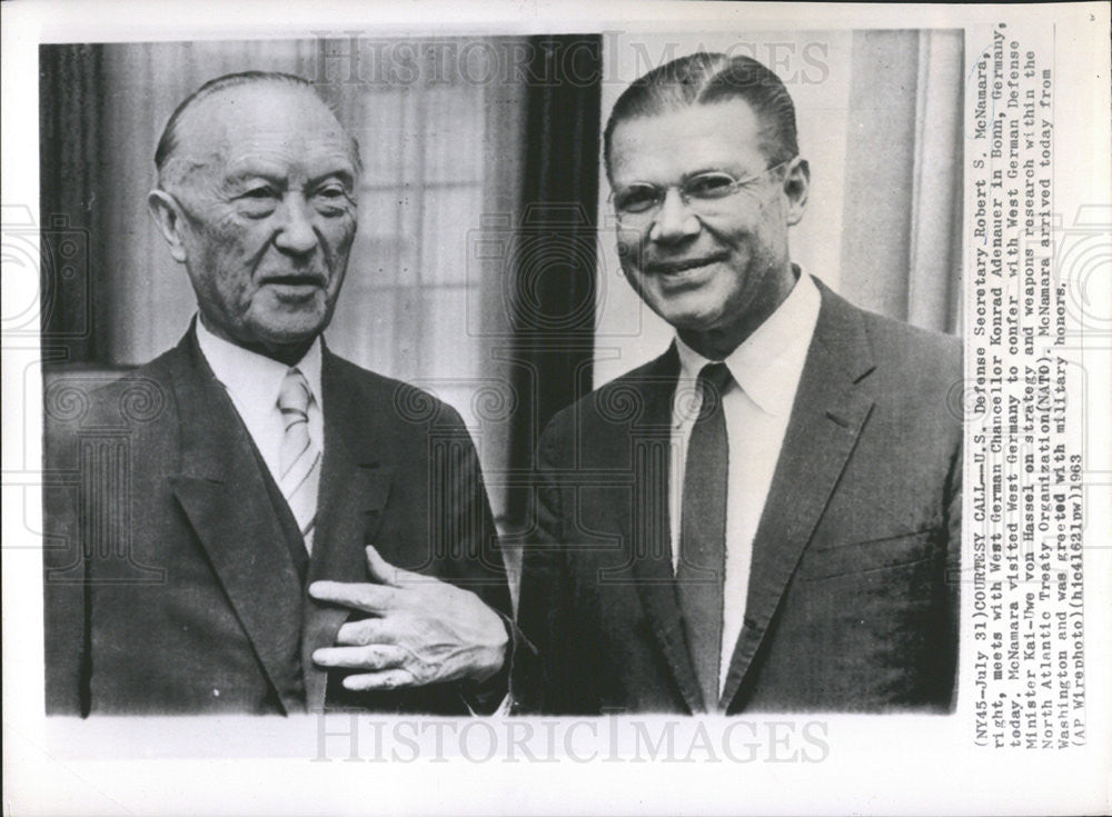 1963 Press Photo US Defense Secretary Robert McNamara - Historic Images