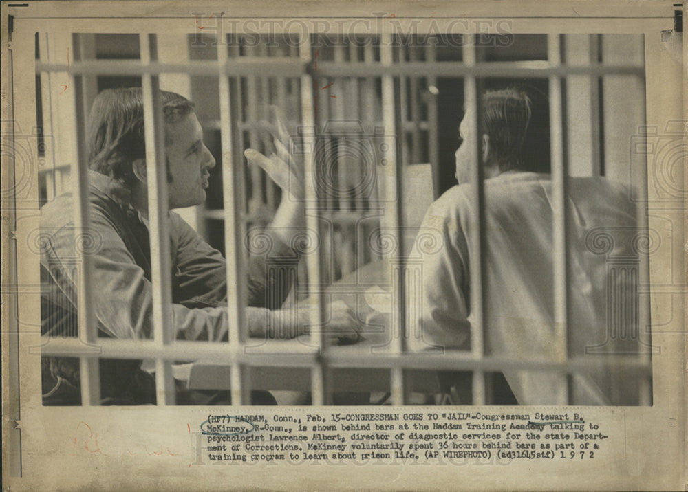 1972 Press Photo Congressman Stewart B McKinney Haddam Training Academy - Historic Images