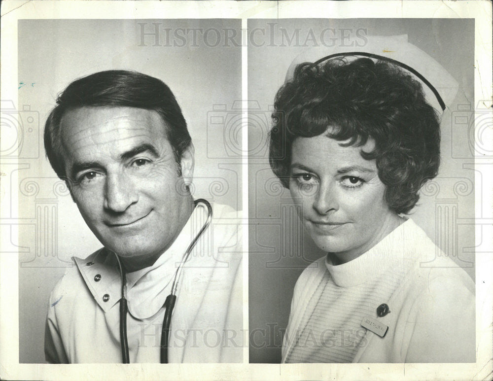 1974 Press Photo Emily McLaughlin John Beradino General Hospital Soap Opera - Historic Images