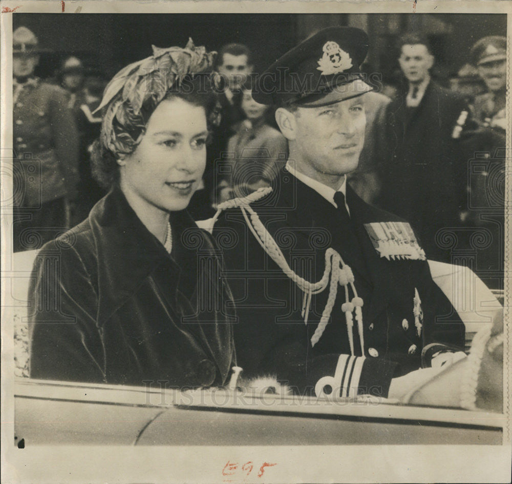 1951 Press Photo Princess Elizabeth and Duke Of Edinburgh Start Tour Of Quebec - Historic Images