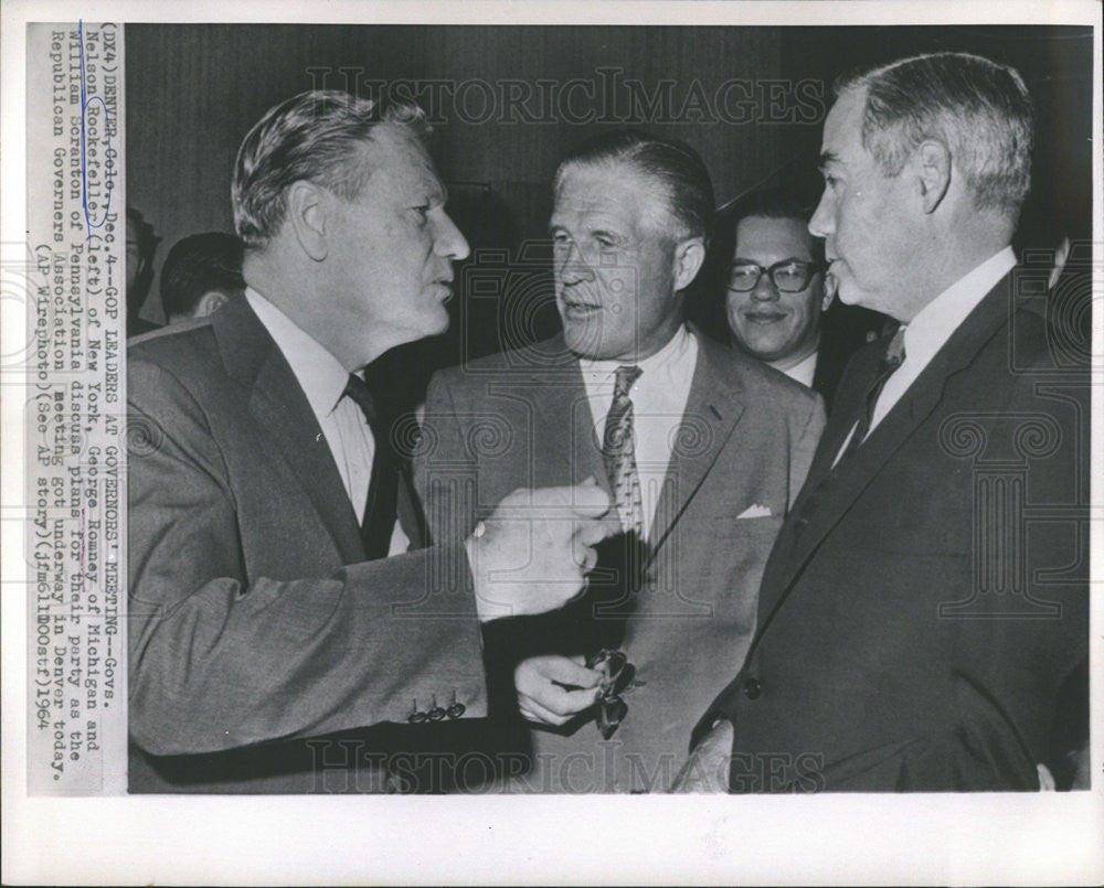1964 Press Photo Nelson Rockefeller George Romney - Historic Images