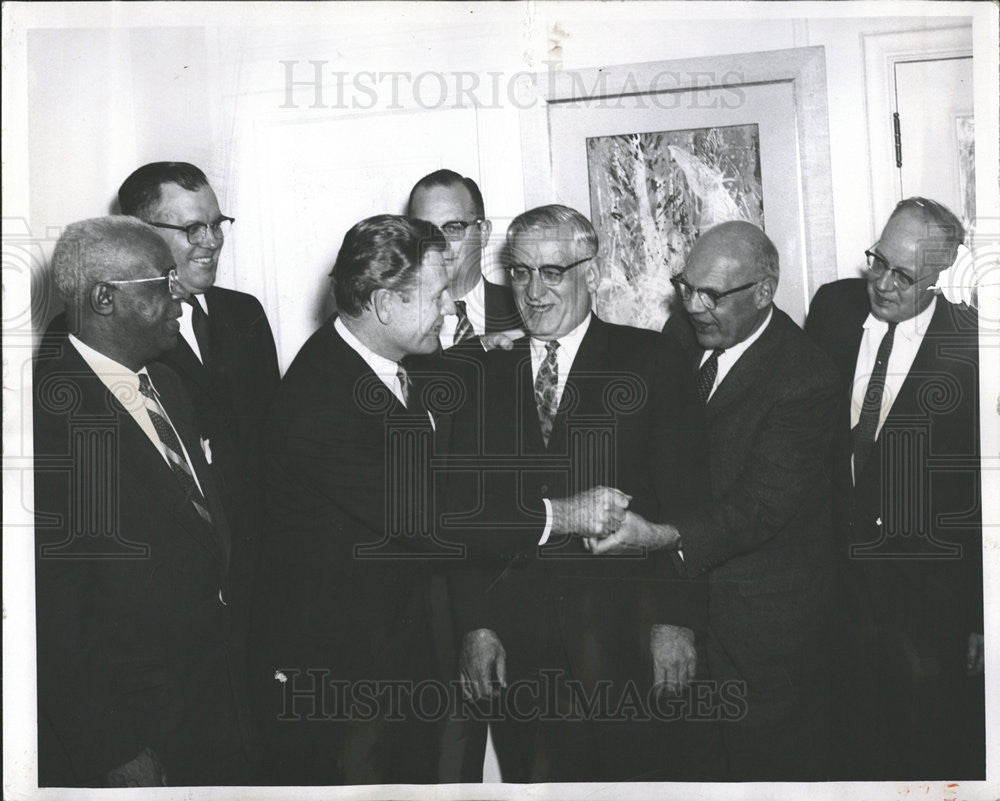 1959 Press Photo Rockefeller Barnes Immel Bergstrom Fisher Woodward Matchett - Historic Images