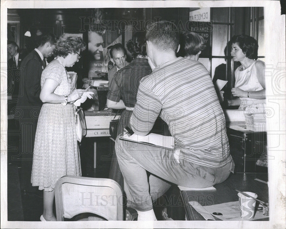 1960 Press Photo Rockefeller Presidential Campaign Workers - Historic Images