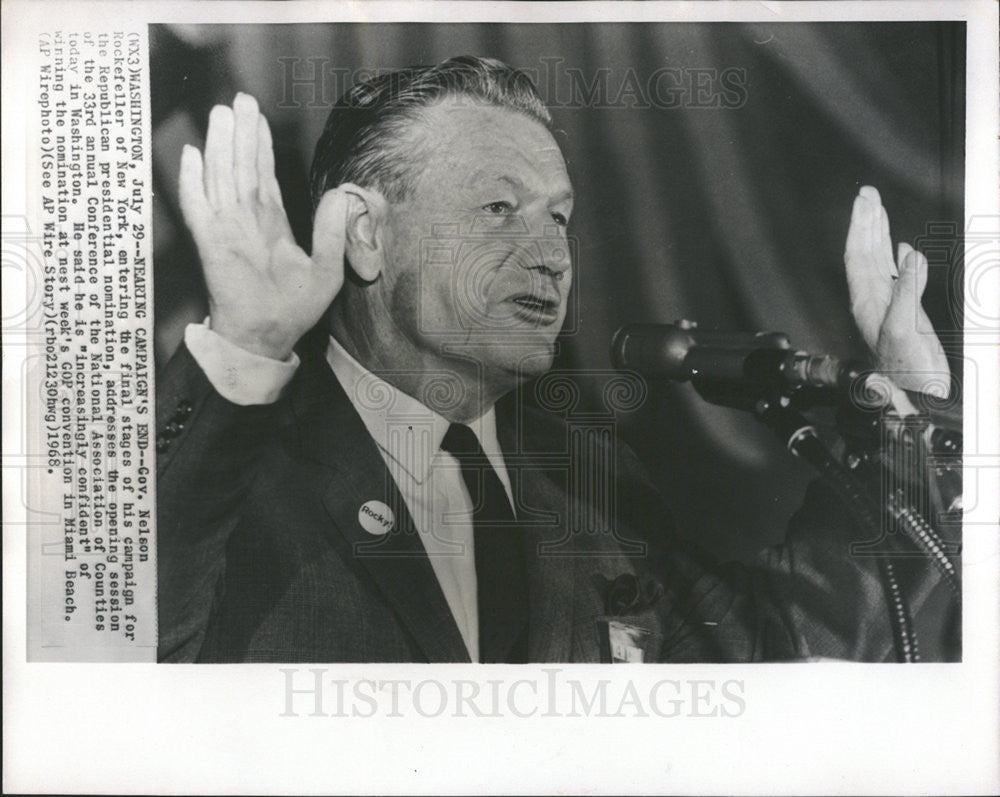 1968 Press Photo Nelson Rockefeller Election Campaign Republican President - Historic Images