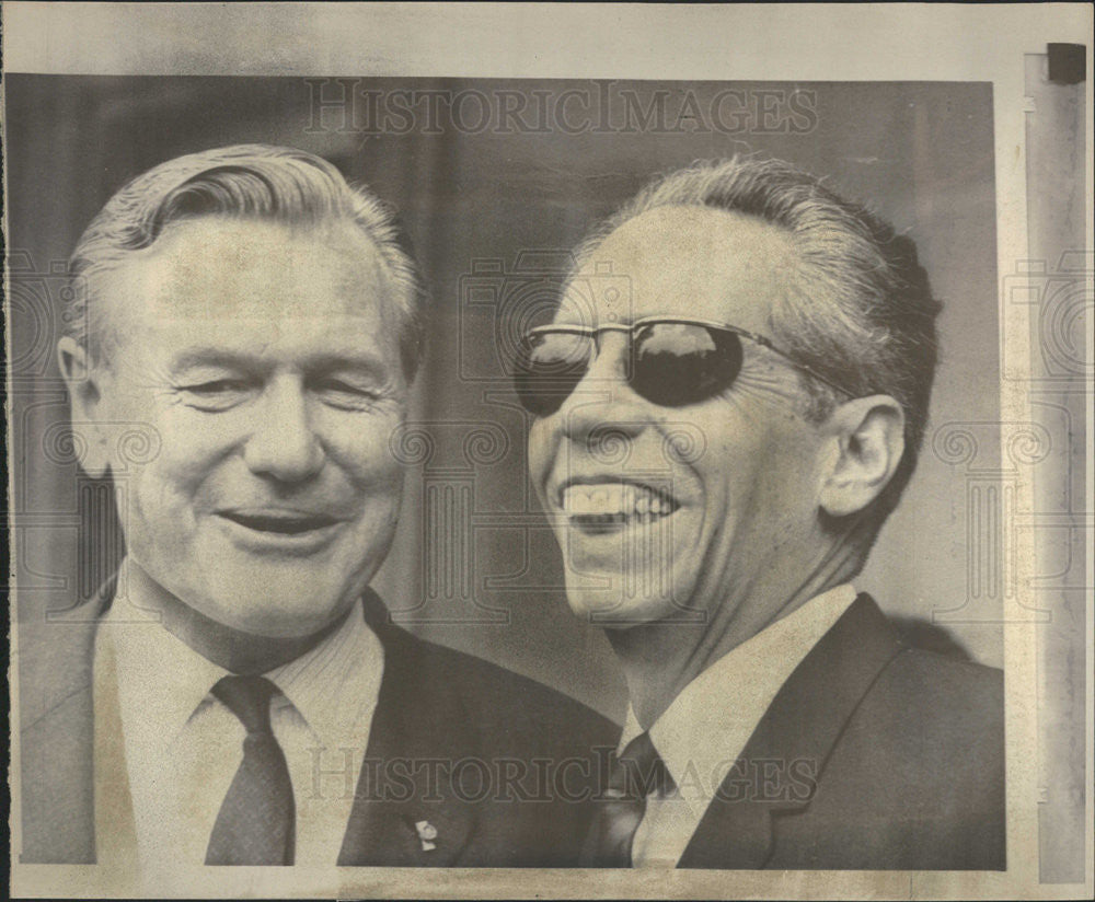 1969 Press Photo Mexico Pres Gustago Diaz Ordaz Greets NY Gov Nelson Rockefeller - Historic Images