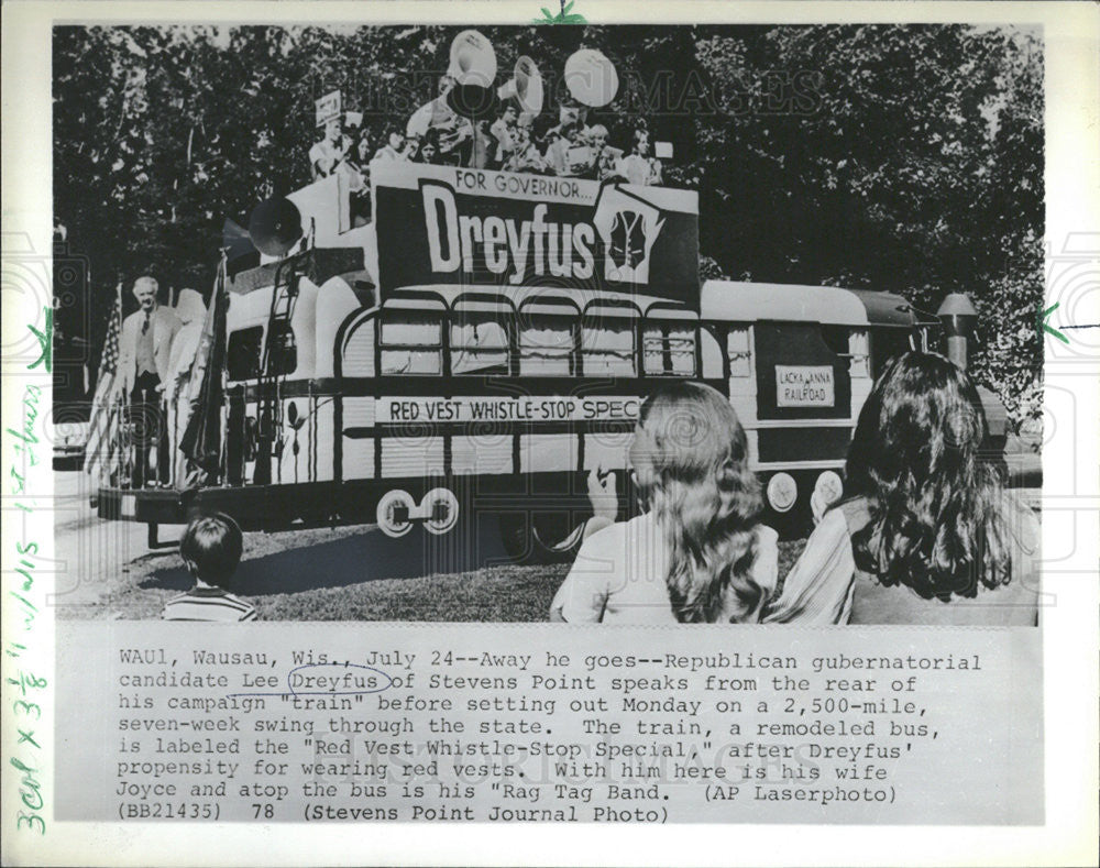 1978 Press Photo Republican Gubernatorial Candidate Lee Dreyfus Speaks - Historic Images