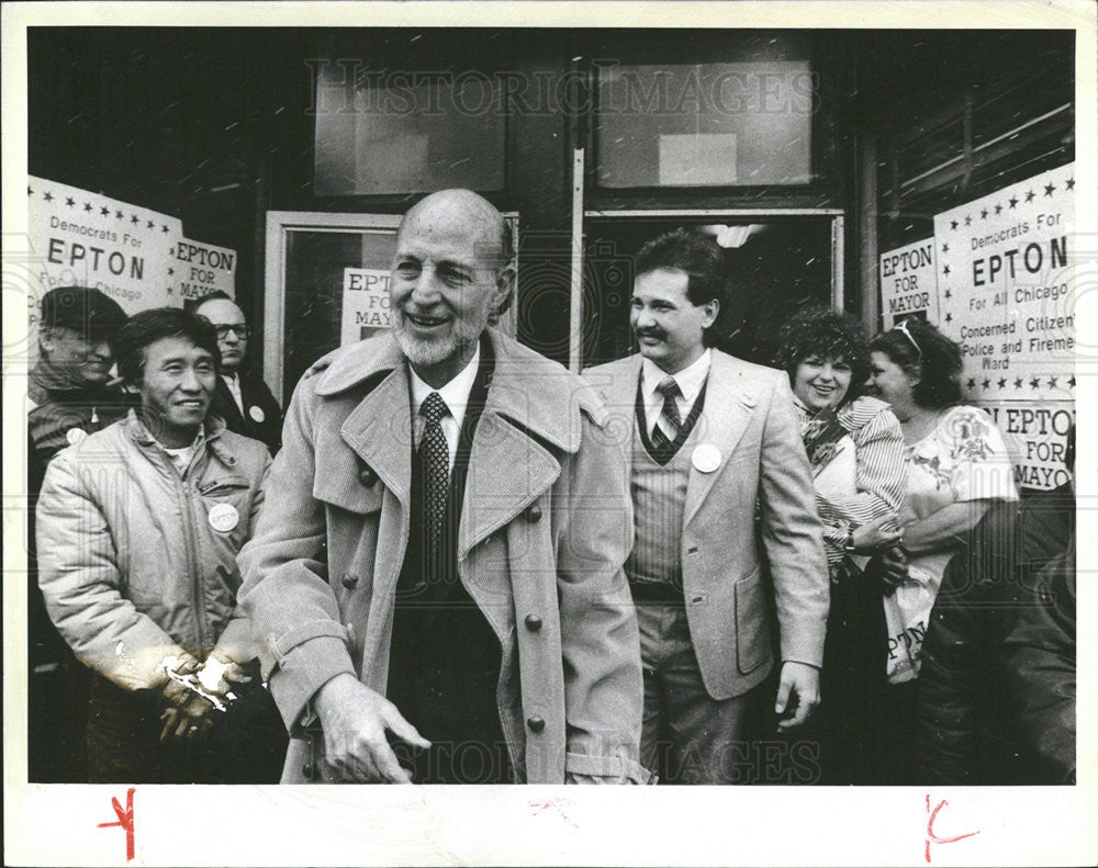 1983 Press Photo Bernard E. Epton/Republican Candidate/Mayor/Chicago - Historic Images