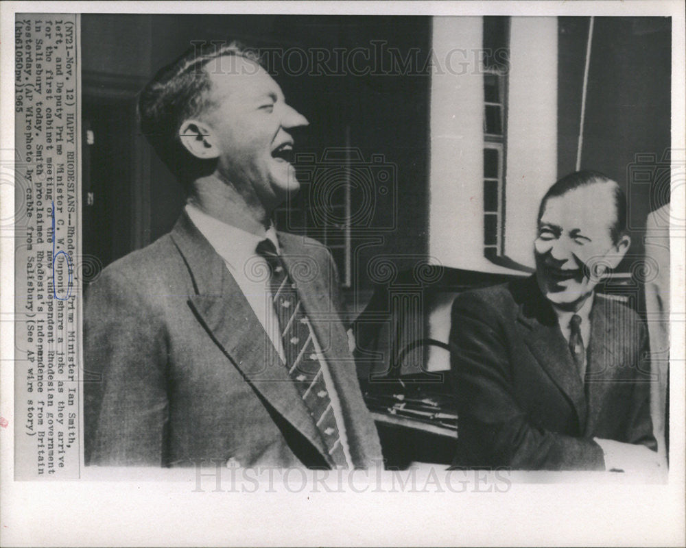 1965 Press Photo Rhodesia Prime Minister Ian Smith Declares Independence - Historic Images