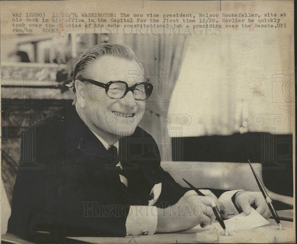 1974 Press Photo Vice President Nelson Rockefeller - Historic Images