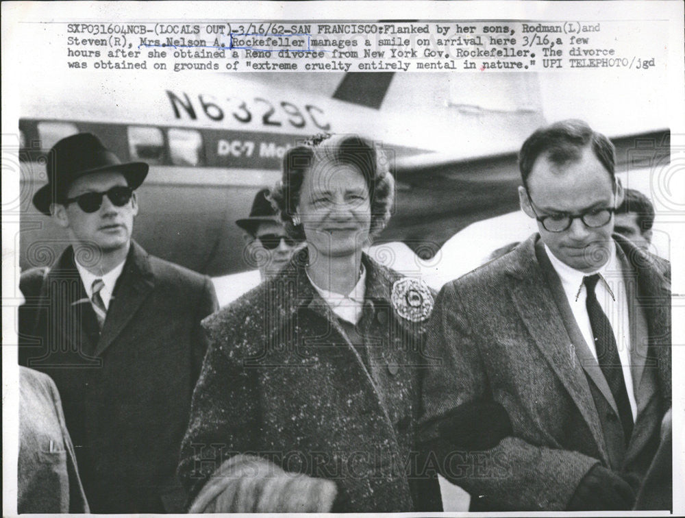 1962 Press Photo Nelson Rockefeller New York Governor&#39;s wife with son Steven - Historic Images