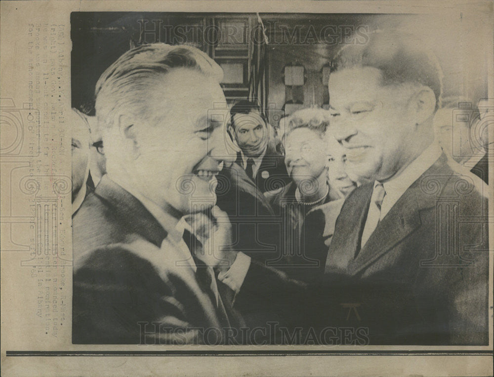 1968 Press Photo Nelson Rockefeller US 41st President with Senator Edward Brooke - Historic Images