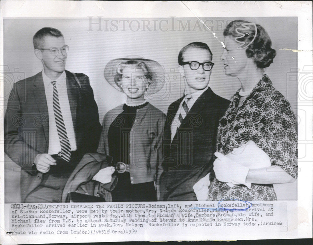 1959 Press Photo Nelson Aldrich Rockefeller New York Governor Son Michael Rodman - Historic Images